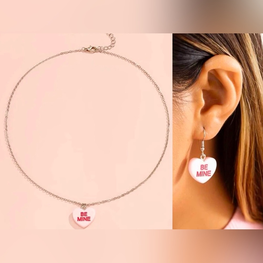 Be Mine Candy Heart Earring & Necklace Set